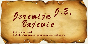 Jeremija Bajević vizit kartica